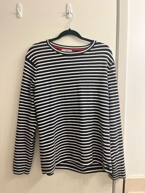 Striped Blue and White Crewneck Sweater